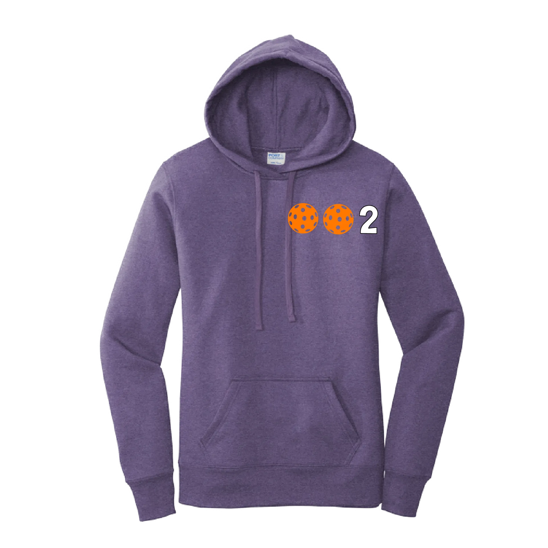 002 With Pickleballs Customizable (Colors Yellow White Pink Orange Purple) | Women’s Fitted Hoodie Pickleball Sweatshirt | 50% Cotton 50% Poly Fleece