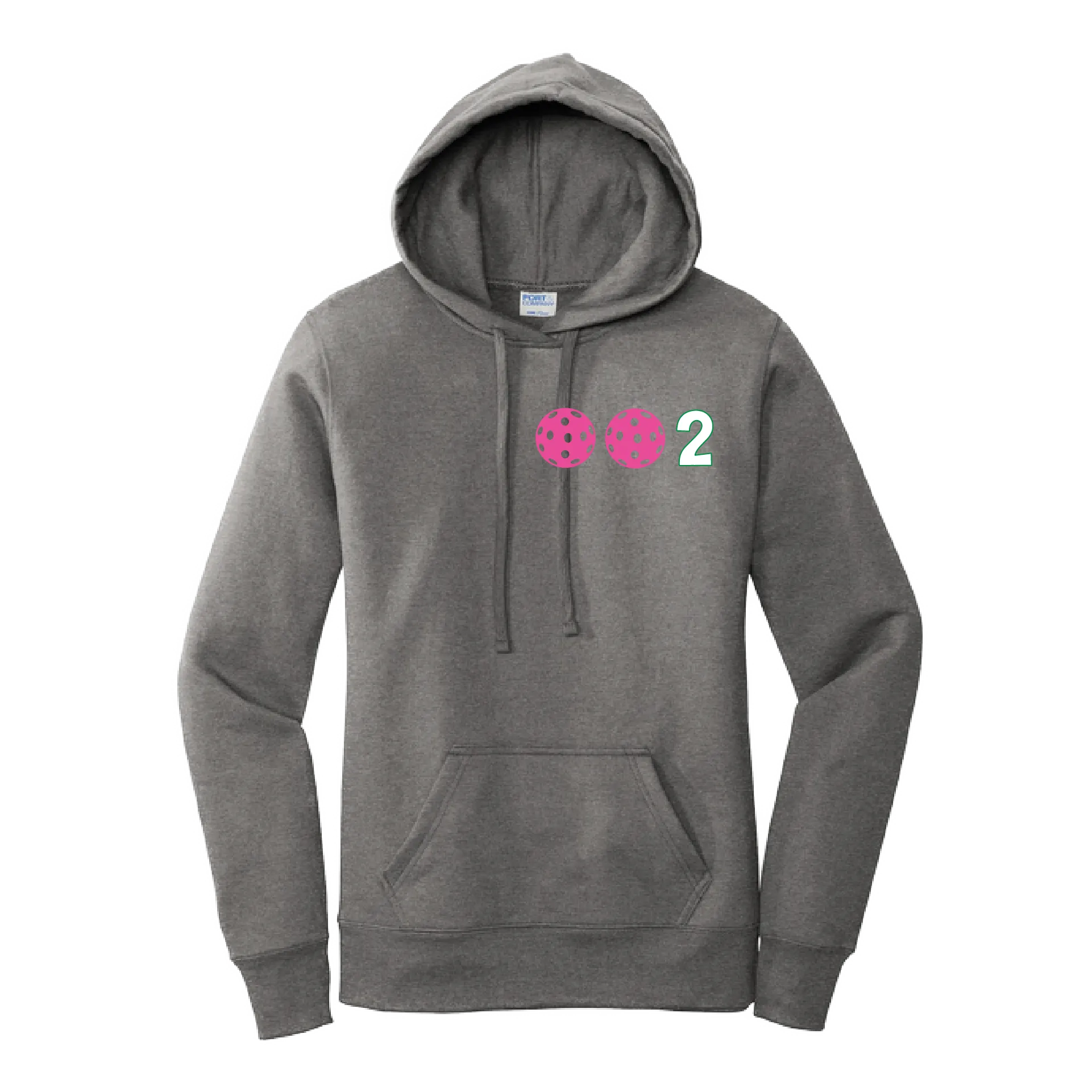 002 With Pickleballs Customizable (Colors Yellow White Pink Orange Purple) | Women’s Fitted Hoodie Pickleball Sweatshirt | 50% Cotton 50% Poly Fleece