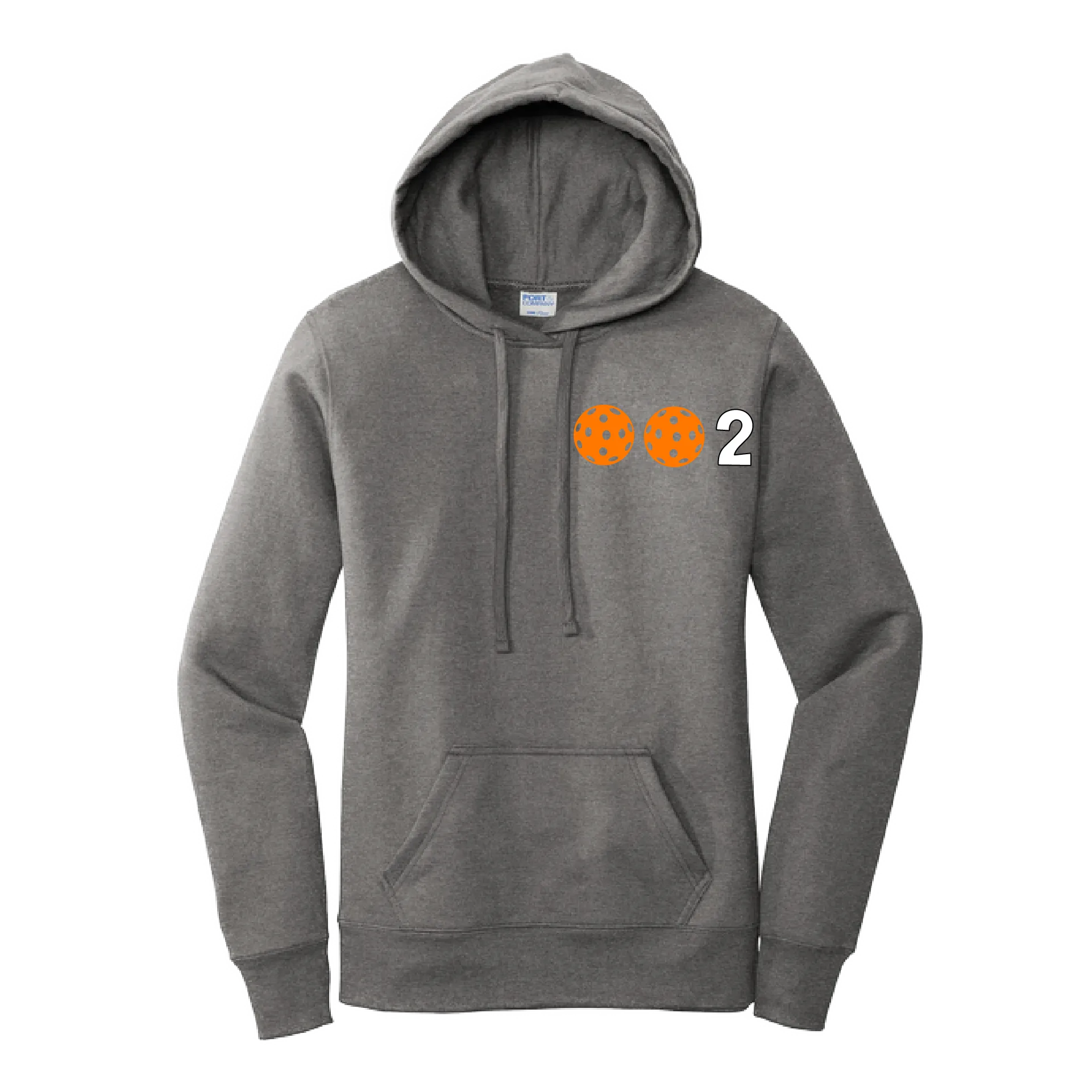 002 With Pickleballs Customizable (Colors Yellow White Pink Orange Purple) | Women’s Fitted Hoodie Pickleball Sweatshirt | 50% Cotton 50% Poly Fleece