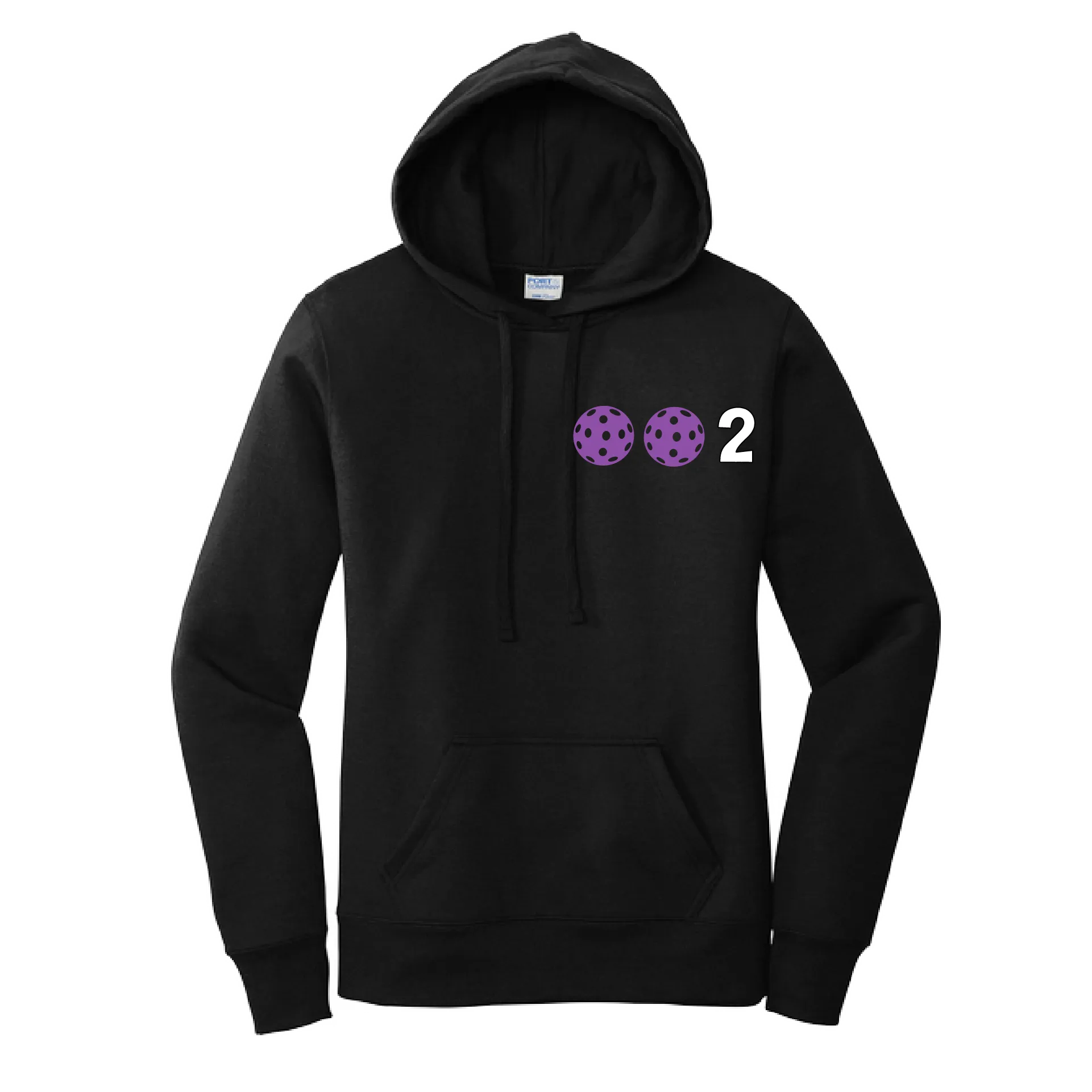 002 With Pickleballs Customizable (Colors Yellow White Pink Orange Purple) | Women’s Fitted Hoodie Pickleball Sweatshirt | 50% Cotton 50% Poly Fleece