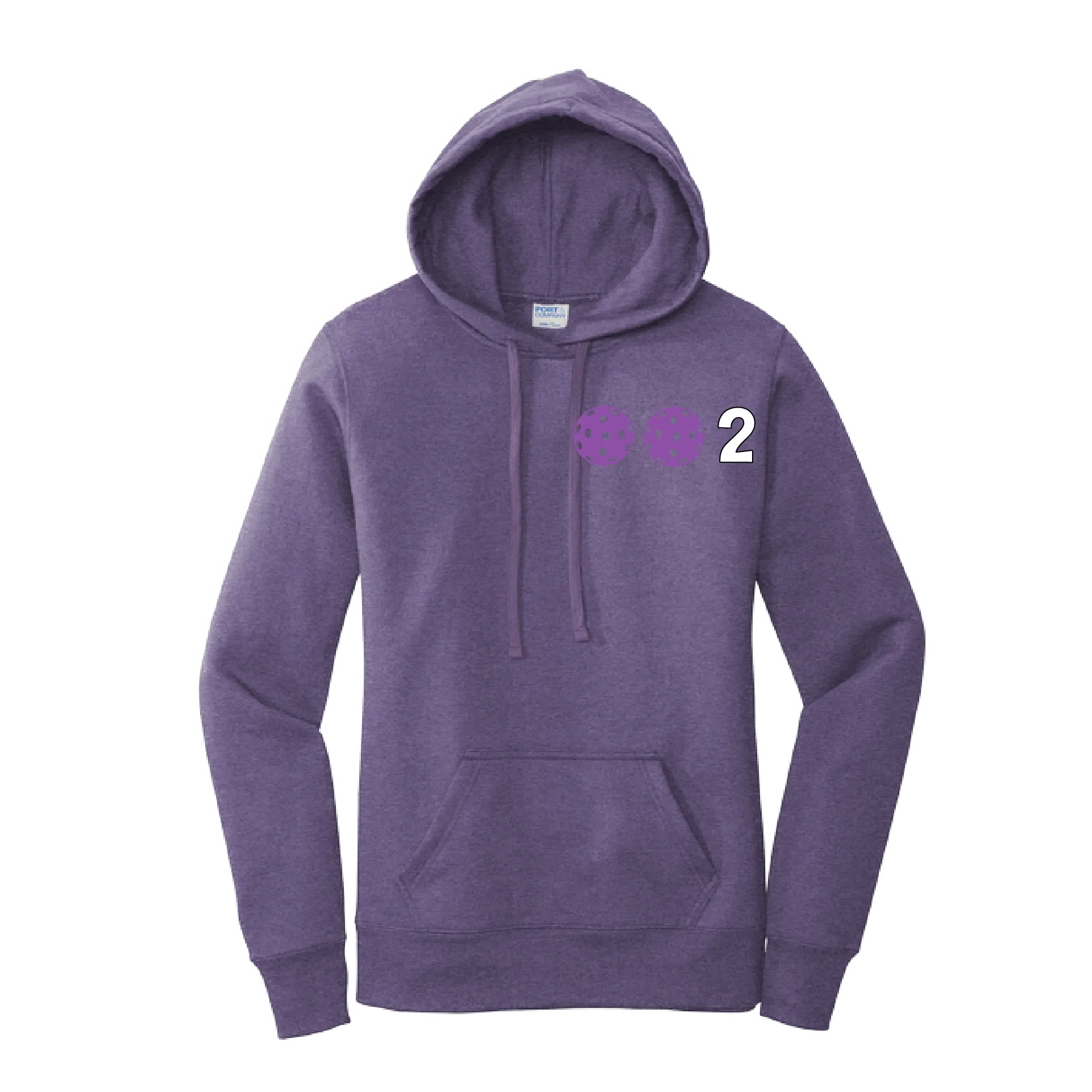 002 With Pickleballs Customizable (Colors Yellow White Pink Orange Purple) | Women’s Fitted Hoodie Pickleball Sweatshirt | 50% Cotton 50% Poly Fleece