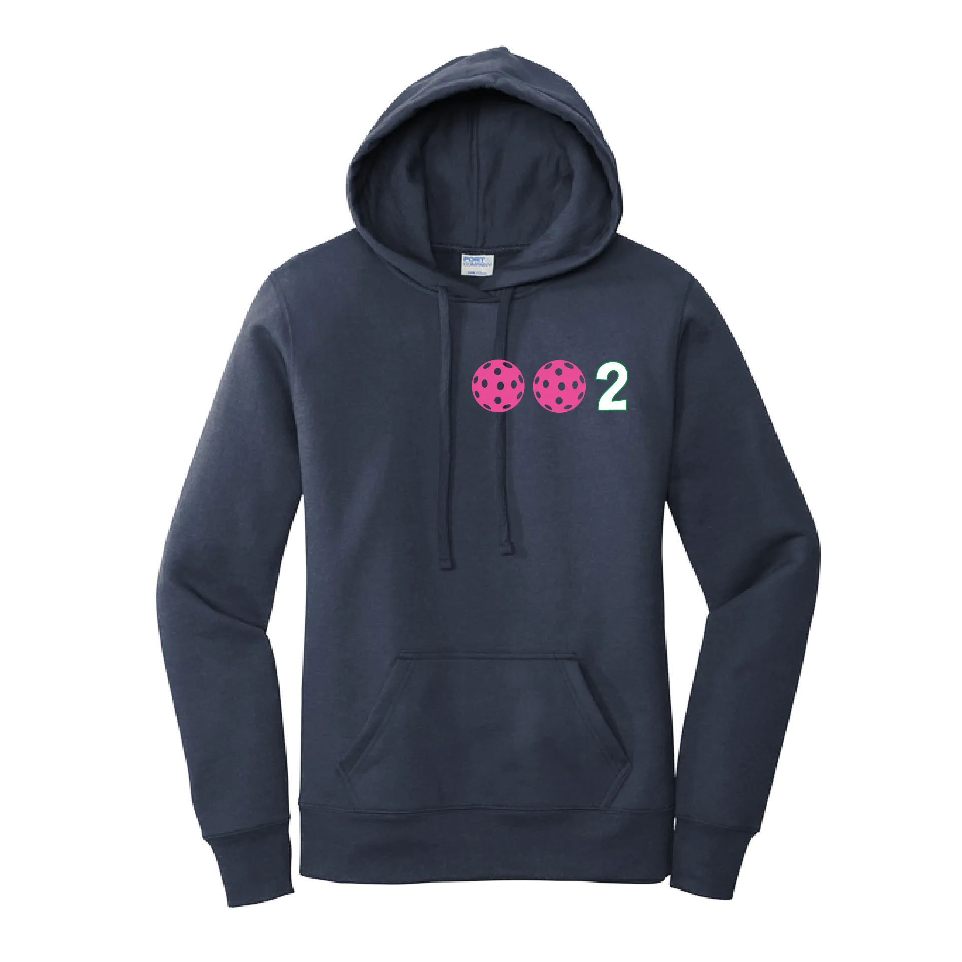 002 With Pickleballs Customizable (Colors Yellow White Pink Orange Purple) | Women’s Fitted Hoodie Pickleball Sweatshirt | 50% Cotton 50% Poly Fleece