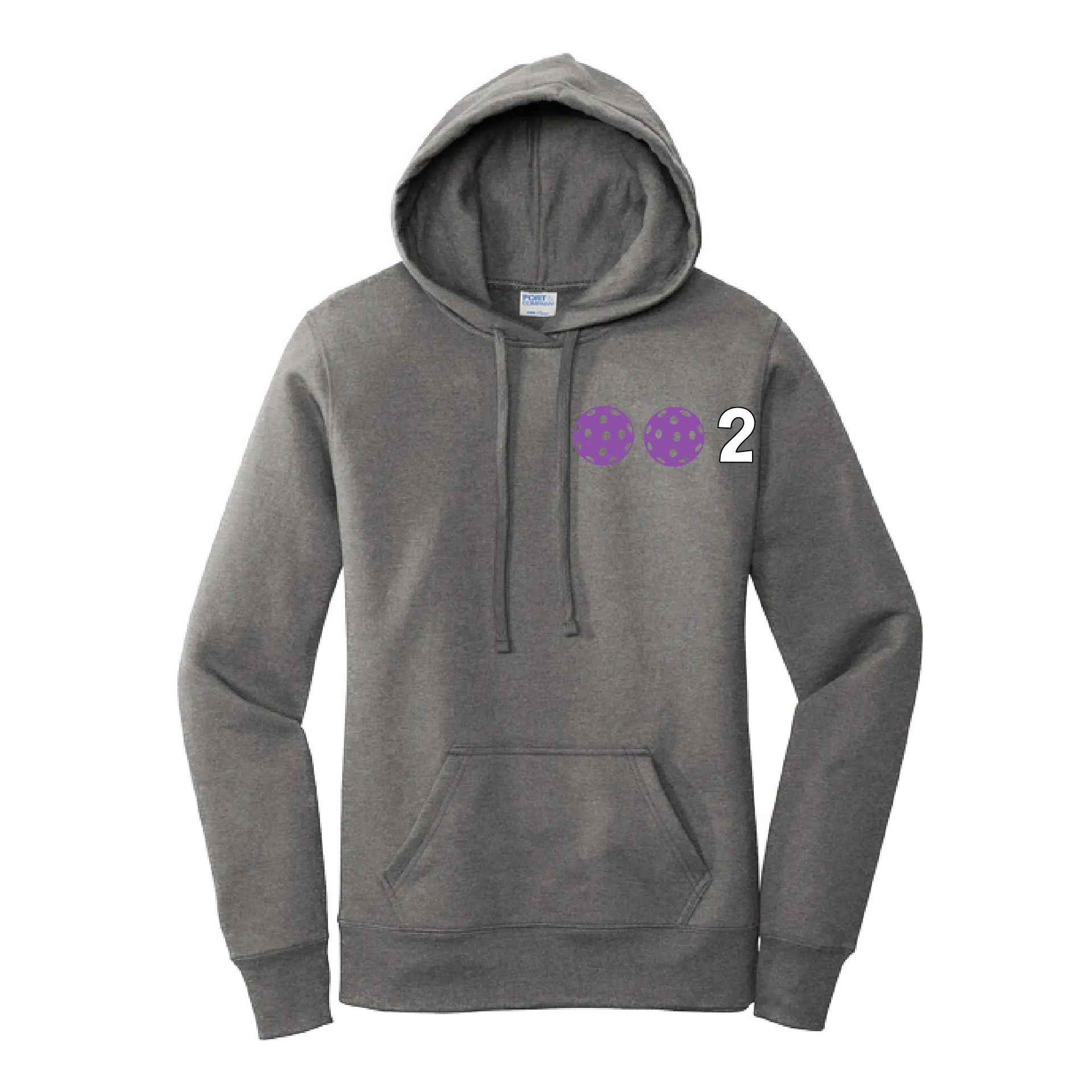002 With Pickleballs Customizable (Colors Yellow White Pink Orange Purple) | Women’s Fitted Hoodie Pickleball Sweatshirt | 50% Cotton 50% Poly Fleece