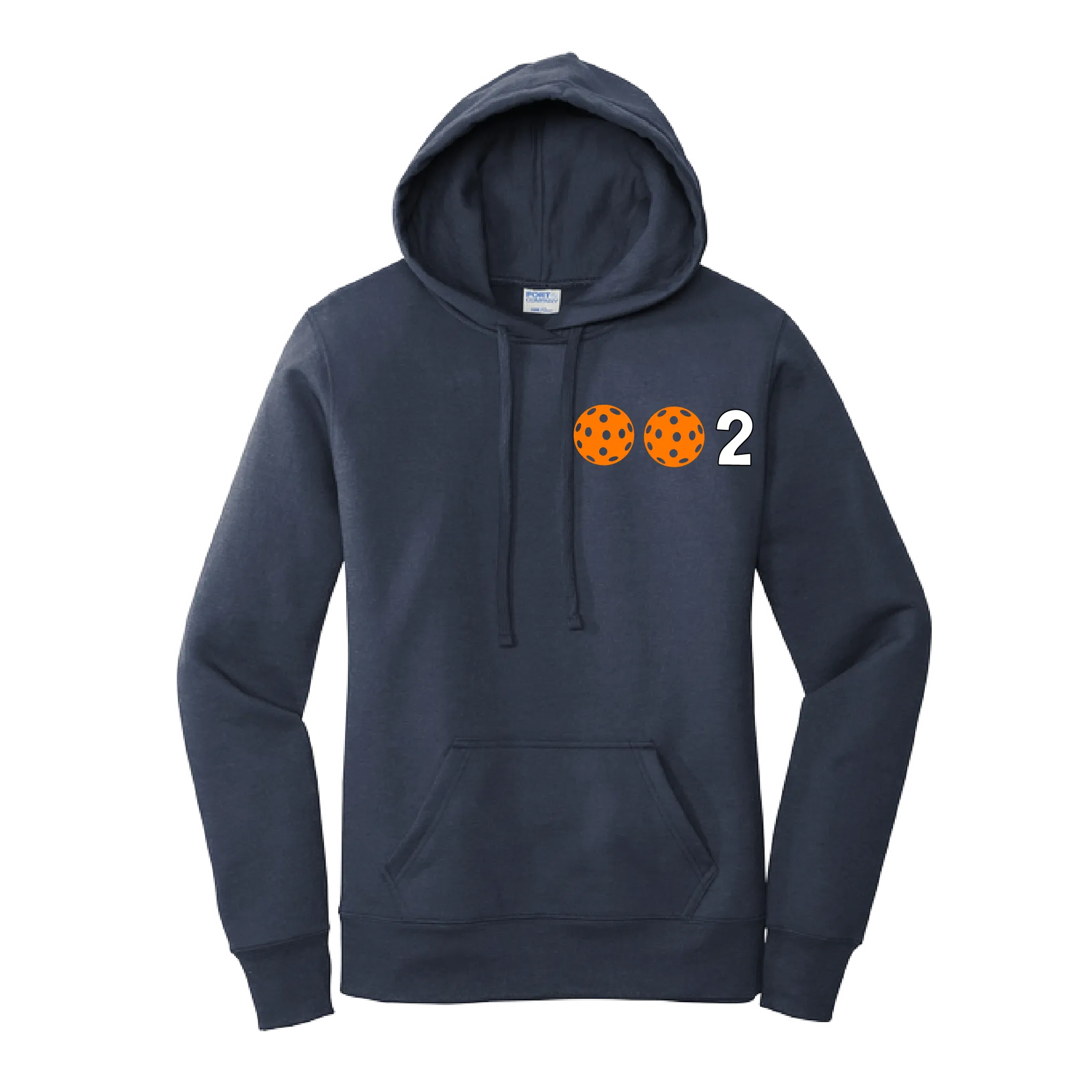 002 With Pickleballs Customizable (Colors Yellow White Pink Orange Purple) | Women’s Fitted Hoodie Pickleball Sweatshirt | 50% Cotton 50% Poly Fleece
