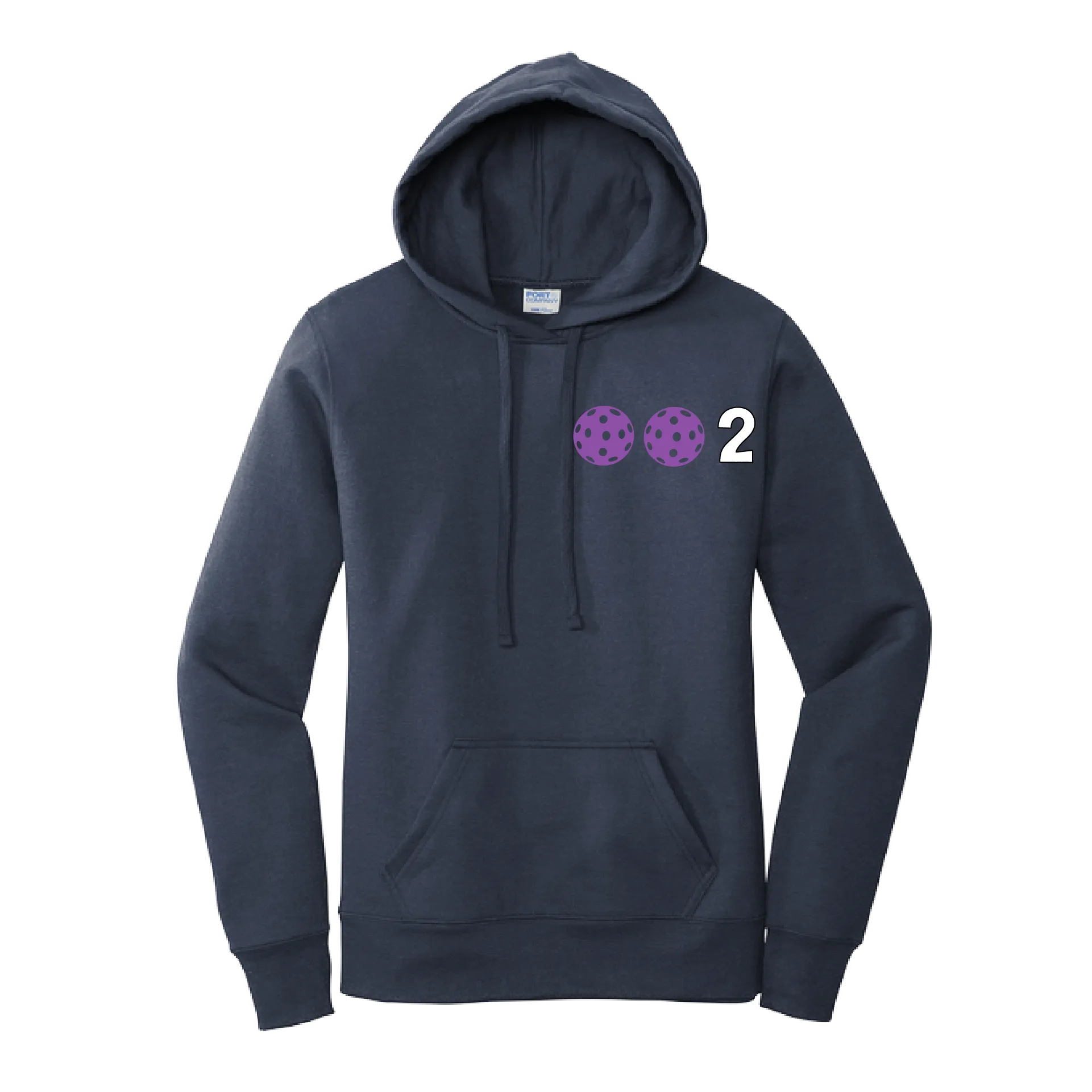 002 With Pickleballs Customizable (Colors Yellow White Pink Orange Purple) | Women’s Fitted Hoodie Pickleball Sweatshirt | 50% Cotton 50% Poly Fleece