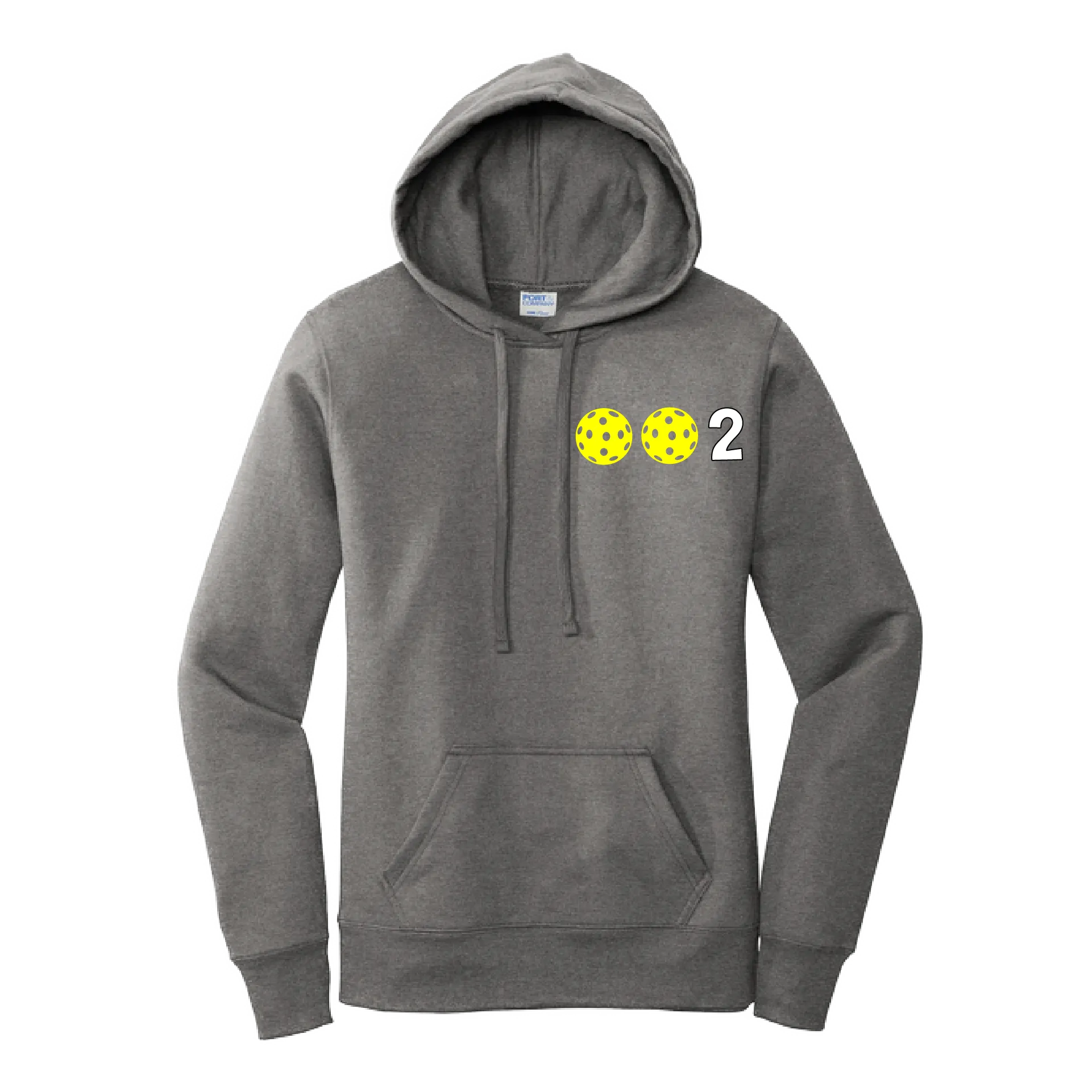 002 With Pickleballs Customizable (Colors Yellow White Pink Orange Purple) | Women’s Fitted Hoodie Pickleball Sweatshirt | 50% Cotton 50% Poly Fleece
