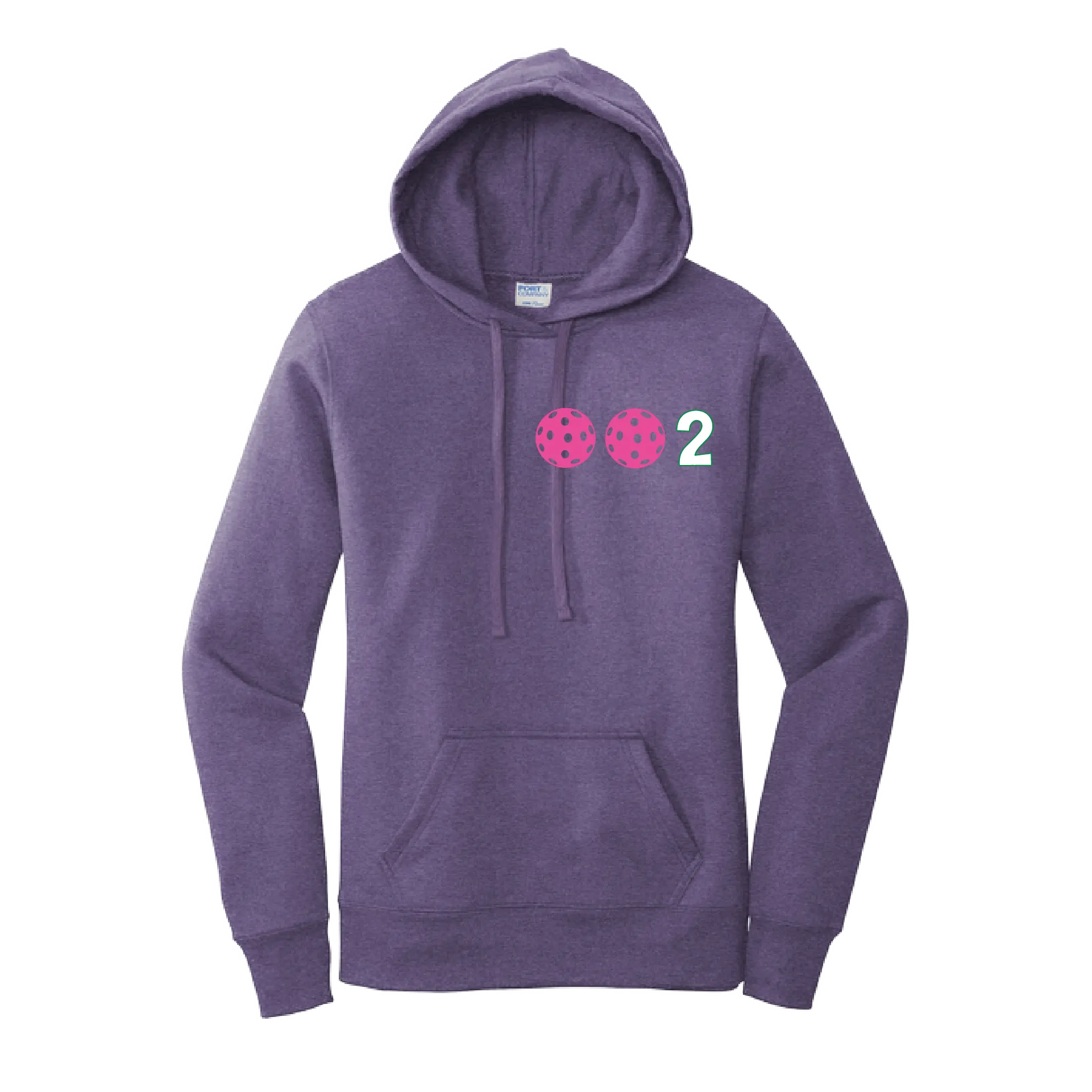 002 With Pickleballs Customizable (Colors Yellow White Pink Orange Purple) | Women’s Fitted Hoodie Pickleball Sweatshirt | 50% Cotton 50% Poly Fleece