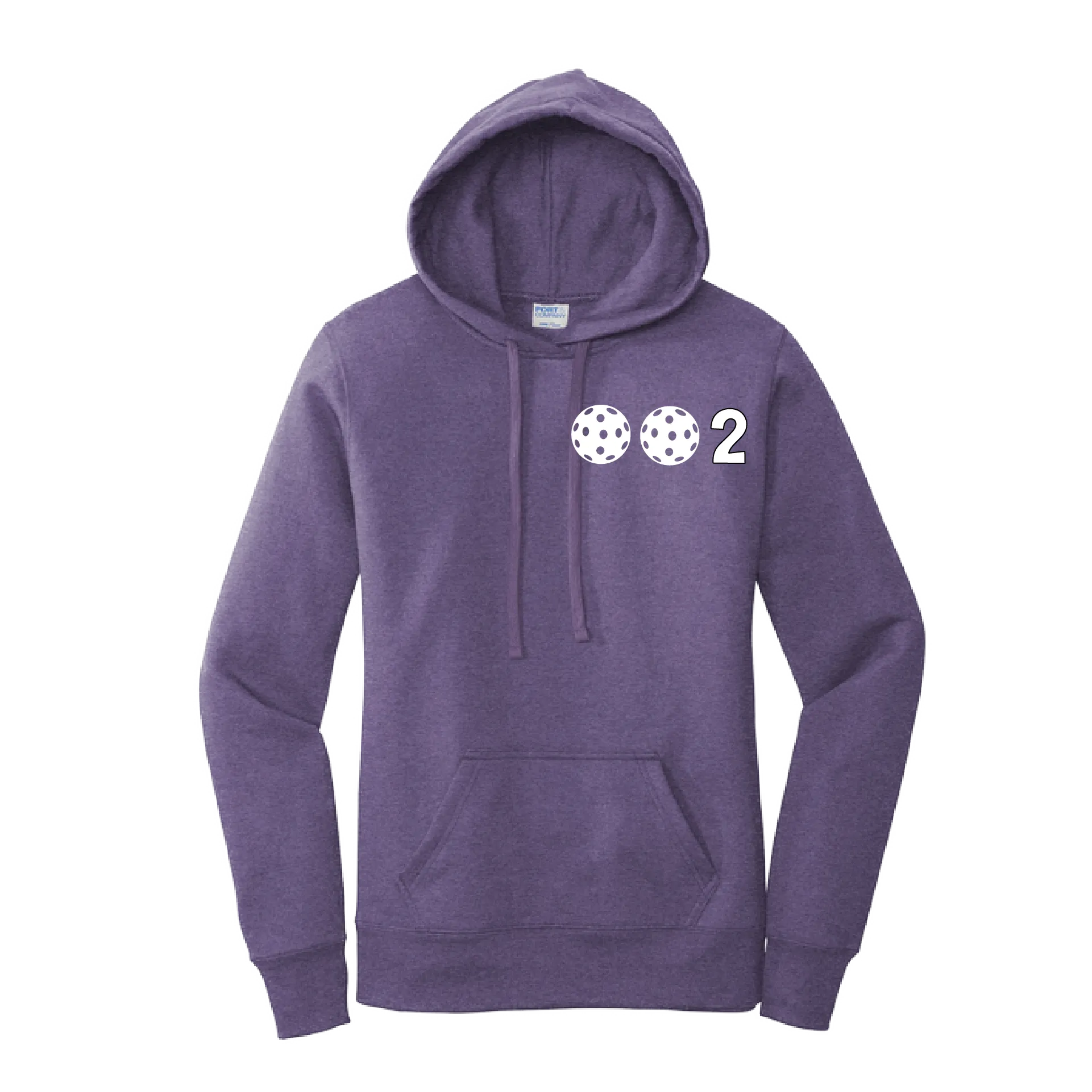 002 With Pickleballs Customizable (Colors Yellow White Pink Orange Purple) | Women’s Fitted Hoodie Pickleball Sweatshirt | 50% Cotton 50% Poly Fleece