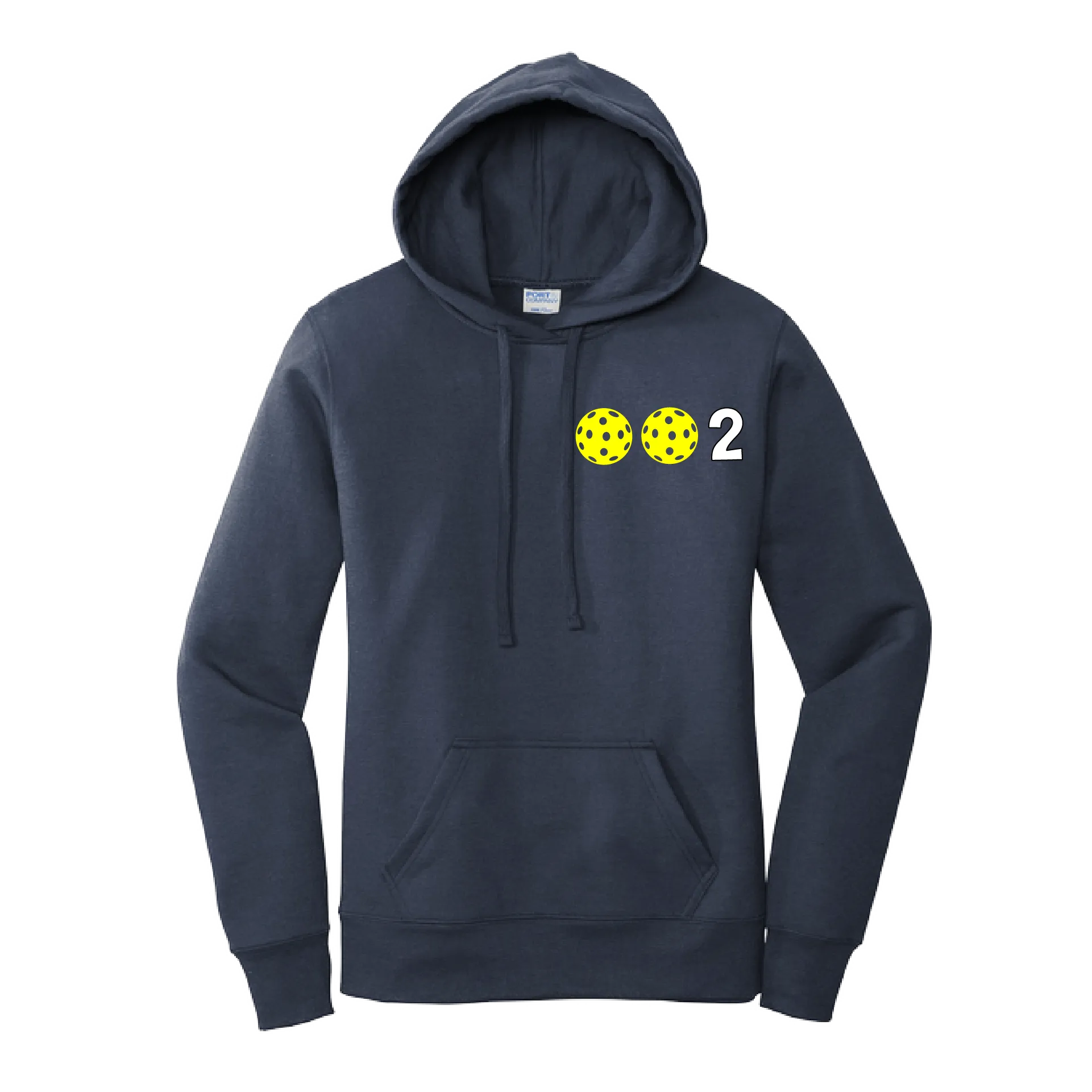 002 With Pickleballs Customizable (Colors Yellow White Pink Orange Purple) | Women’s Fitted Hoodie Pickleball Sweatshirt | 50% Cotton 50% Poly Fleece