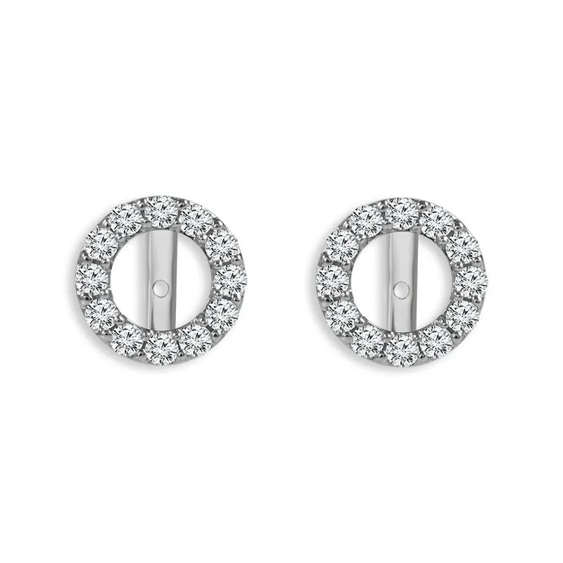 14K White Gold 1/2ctw Diamond Earring Jackets
