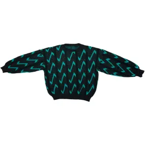 80s Heathered Zigzag Jacquard Jumper