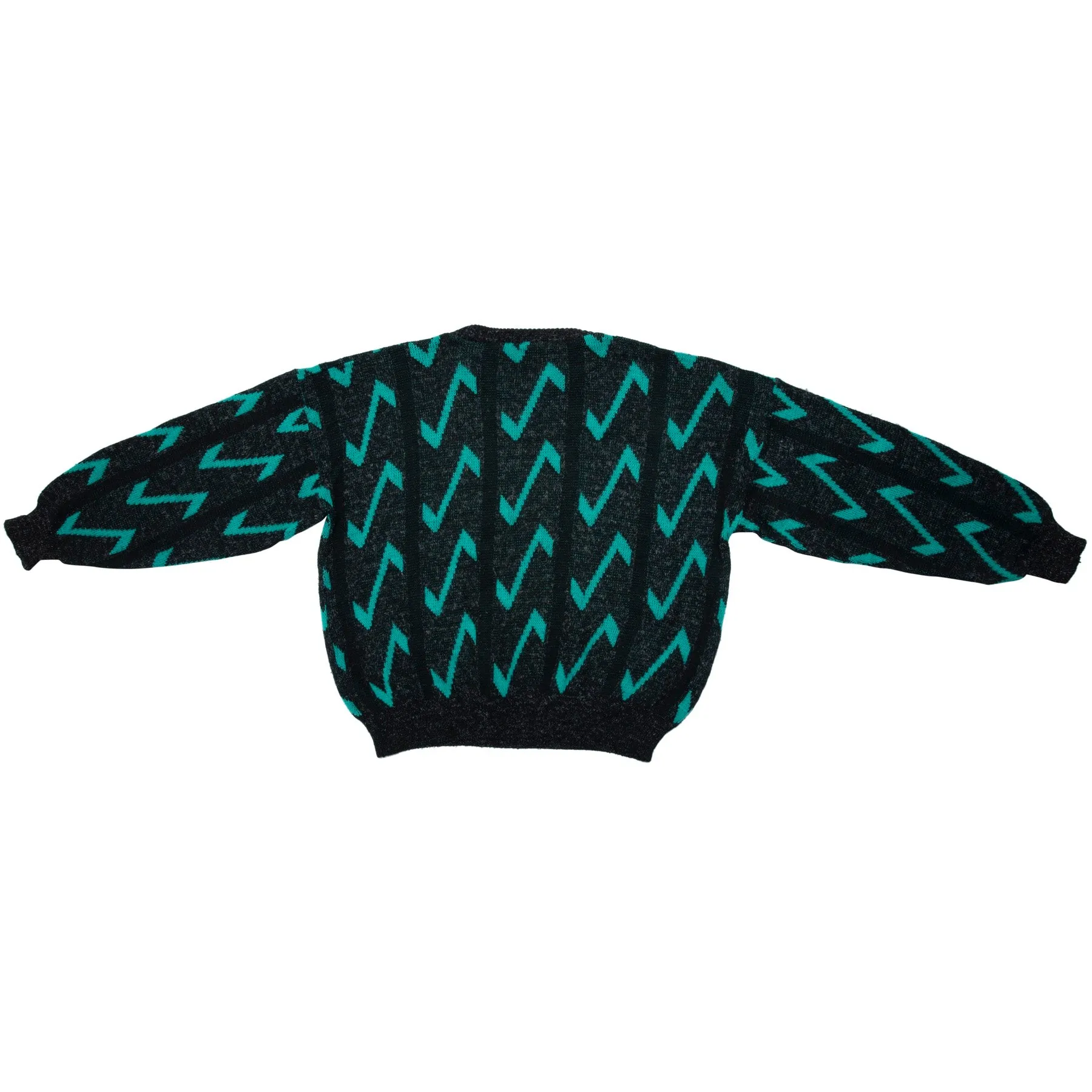 80s Heathered Zigzag Jacquard Jumper