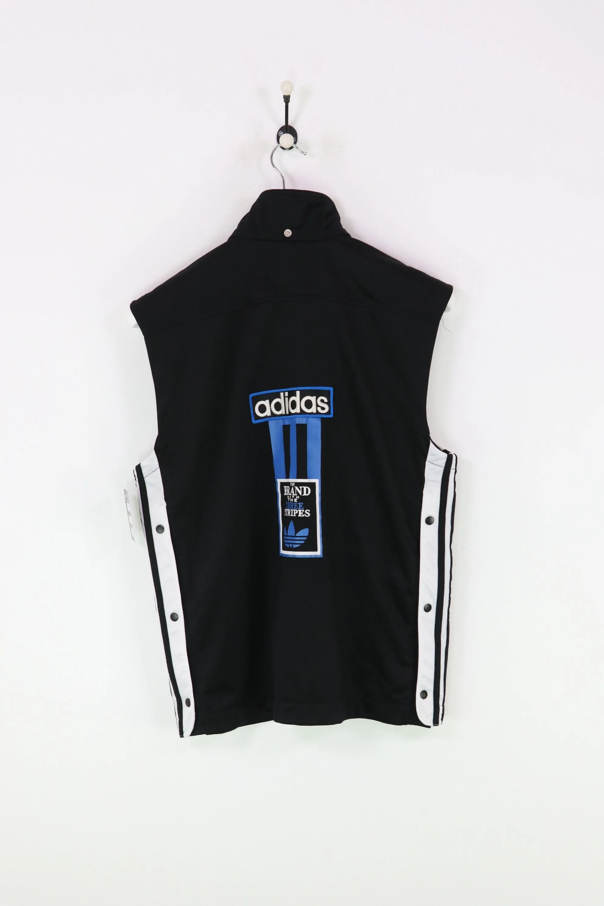 Adidas Sleveless Popper Track Jacket Black Small