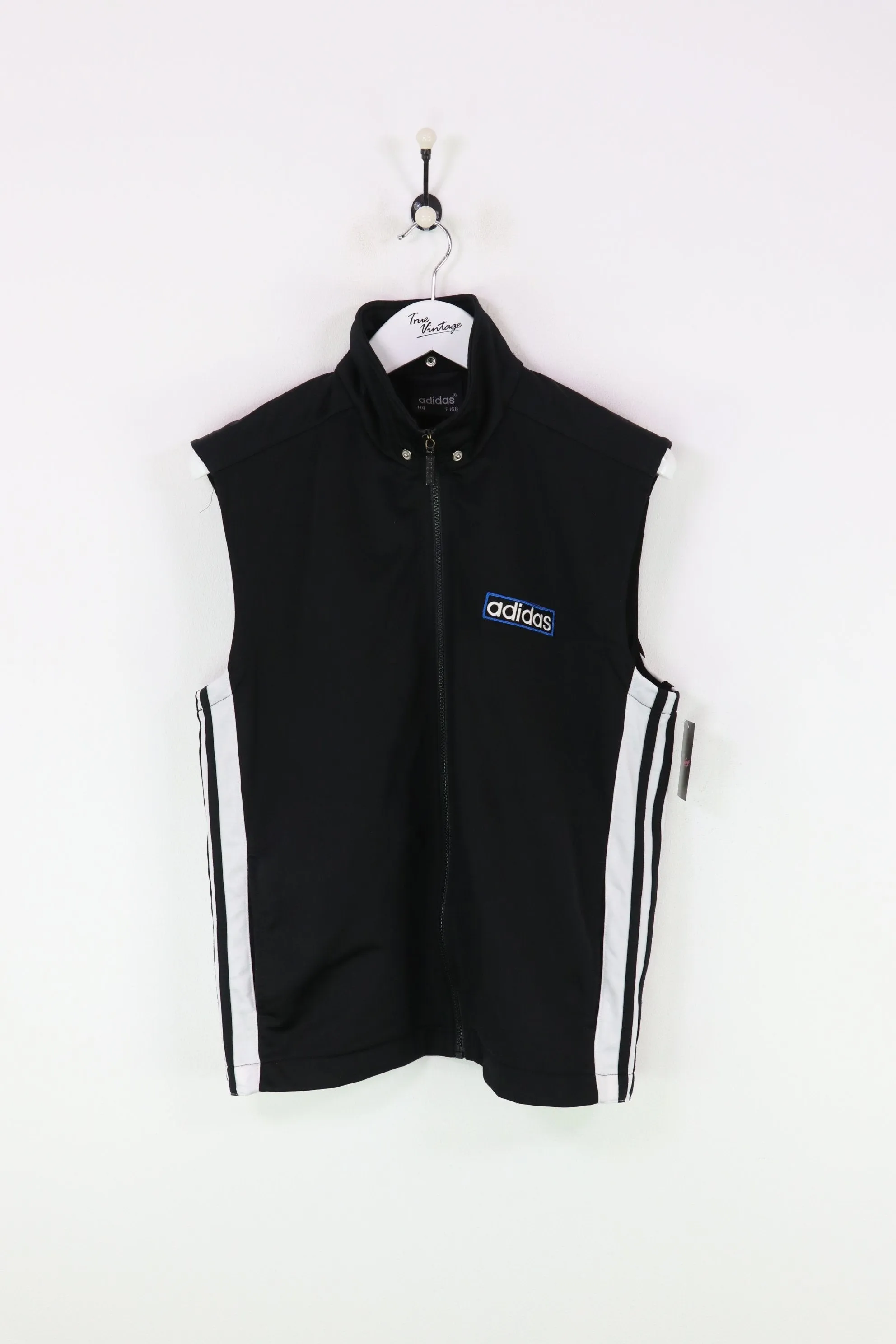 Adidas Sleveless Popper Track Jacket Black Small