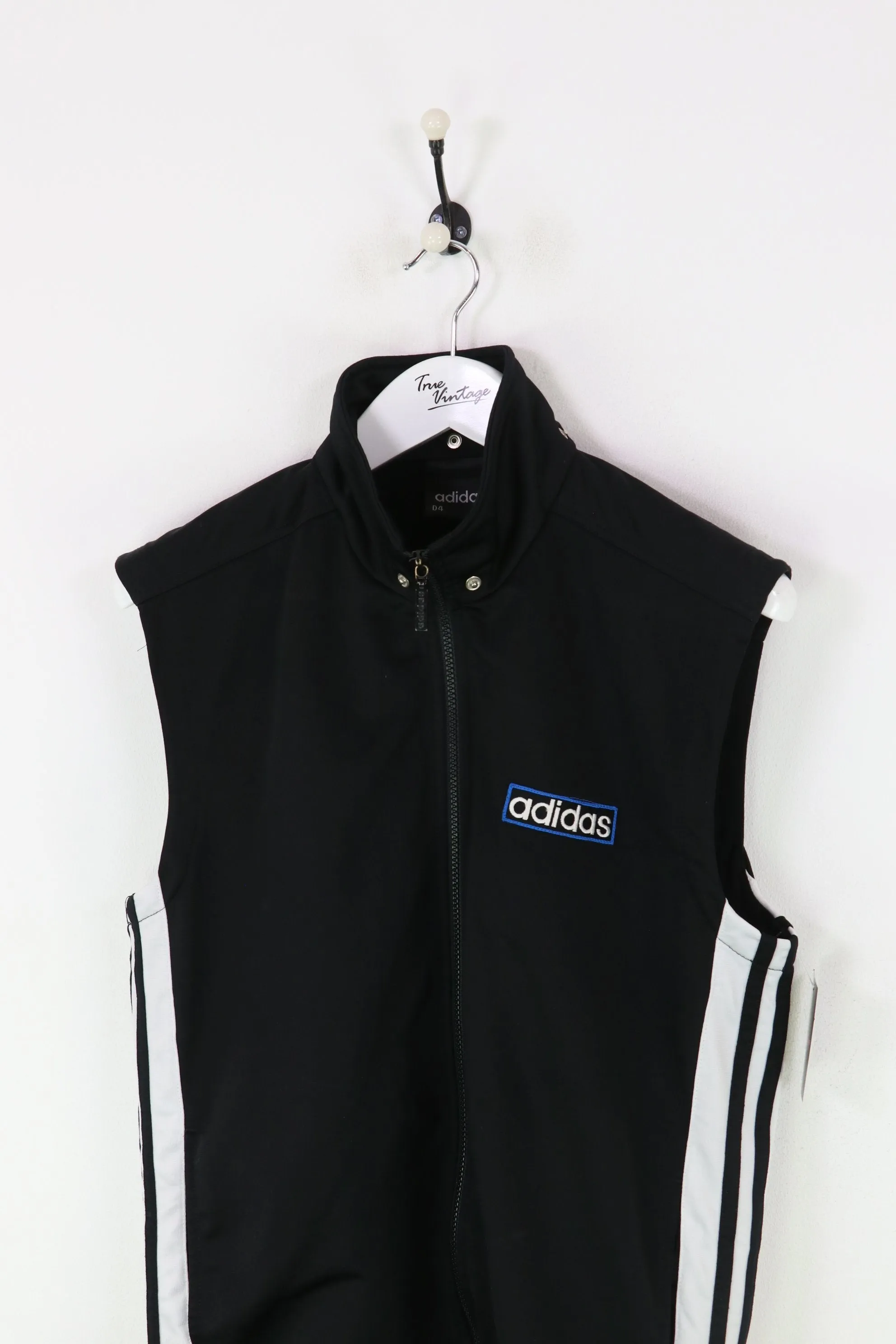 Adidas Sleveless Popper Track Jacket Black Small