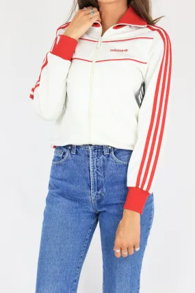 Adidas Track Jacket Cream/Red Medium