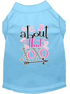 All About That Xoxo Screen Print Dog Shirt Baby Blue Xl