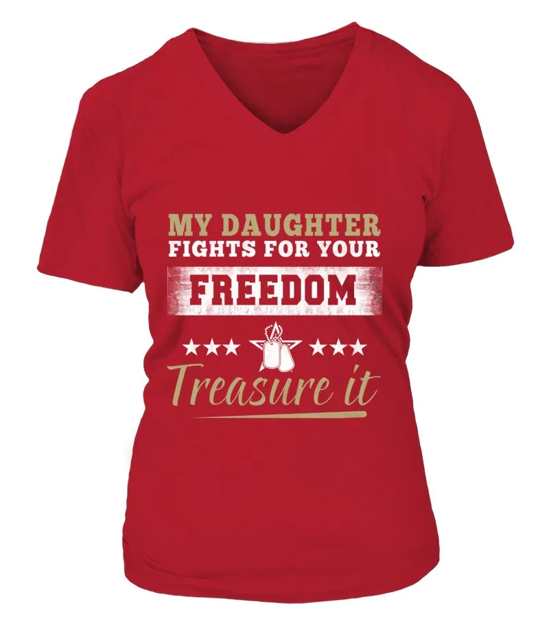Army Mom Daughter Treasure It T-shirts