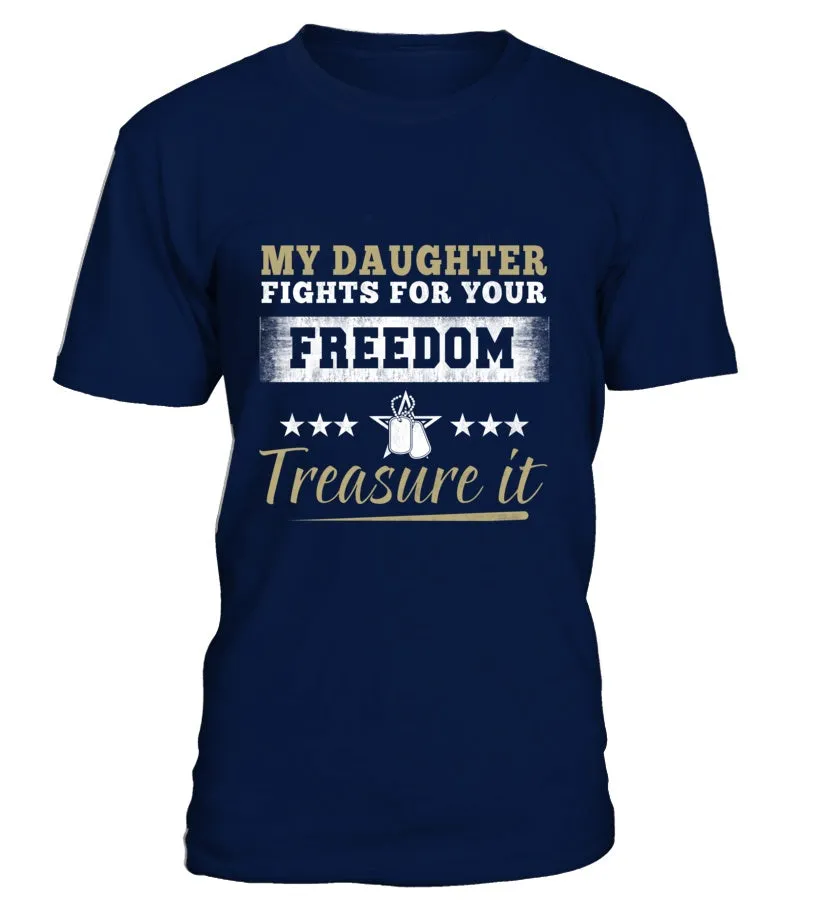Army Mom Daughter Treasure It T-shirts
