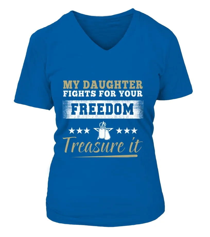 Army Mom Daughter Treasure It T-shirts