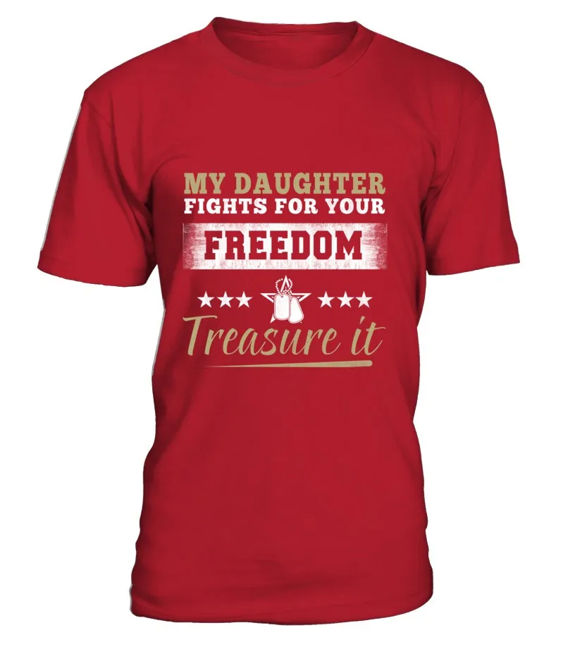 Army Mom Daughter Treasure It T-shirts