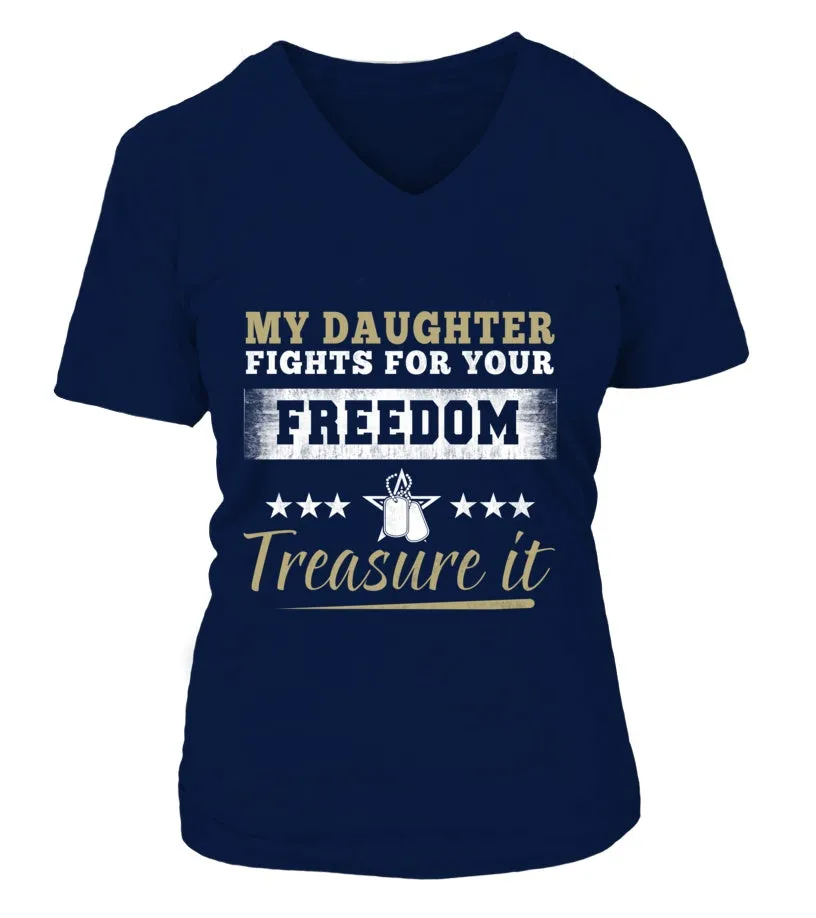 Army Mom Daughter Treasure It T-shirts