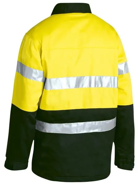 Bisley Hi Vis 2 Tone Taped Cotton Drill Jacket BK6710T