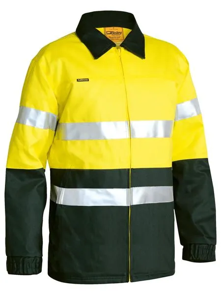 Bisley Hi Vis 2 Tone Taped Cotton Drill Jacket BK6710T