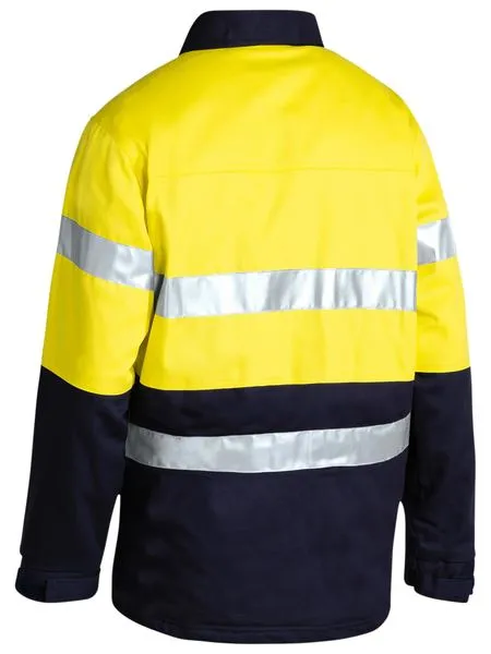 Bisley Hi Vis 2 Tone Taped Cotton Drill Jacket BK6710T