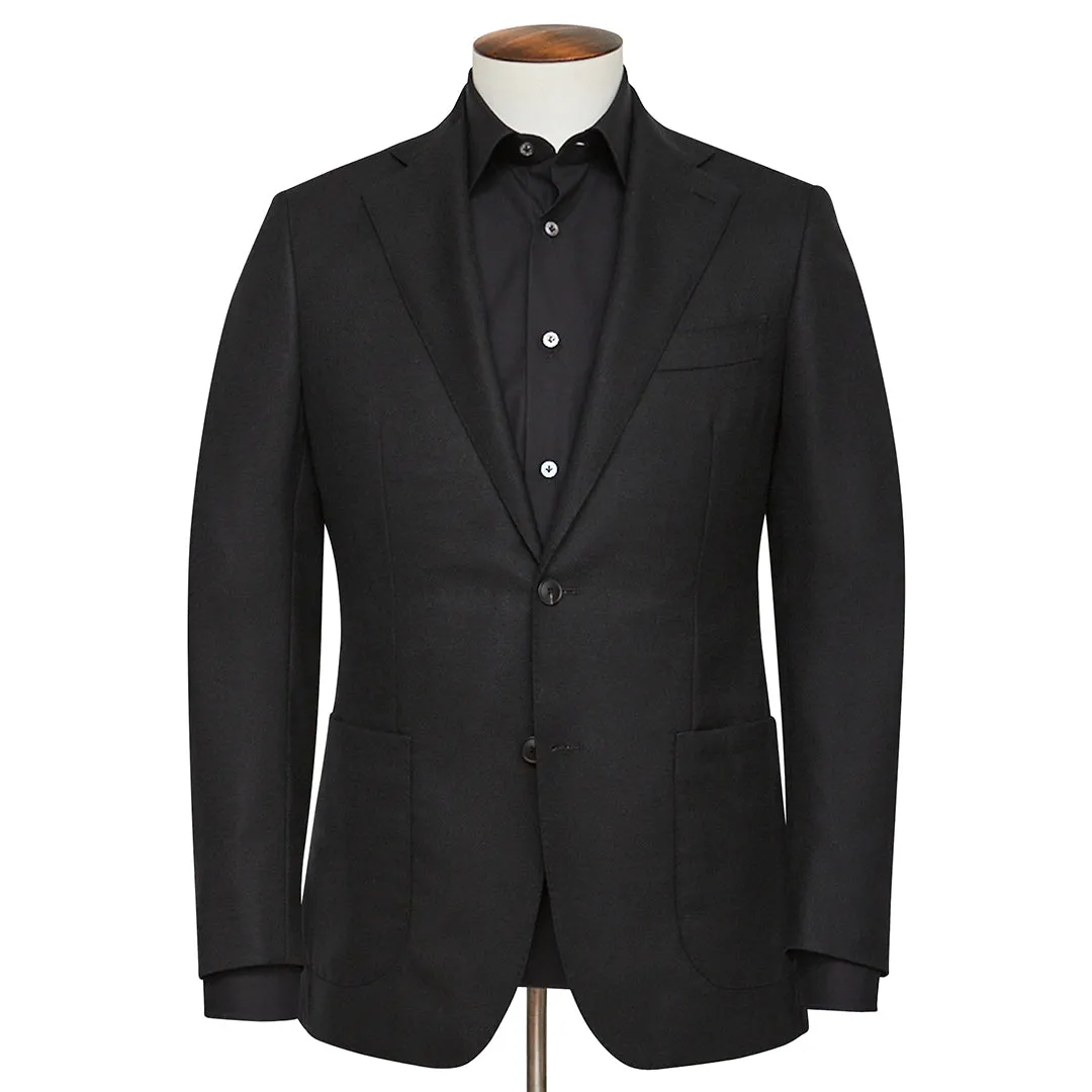 Black Alto Handmade Spread-Collar Shirt