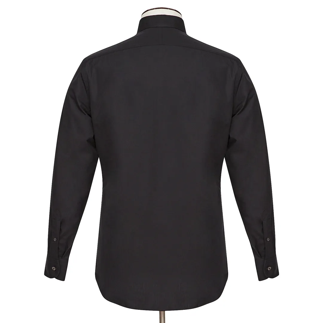 Black Alto Handmade Spread-Collar Shirt