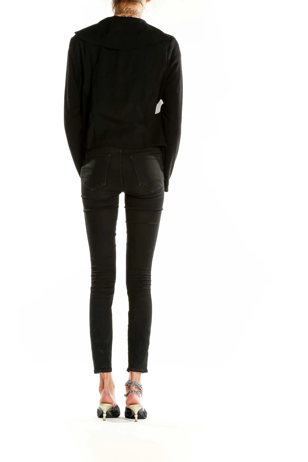 Black Asymmetrical Zip-Front Jacket