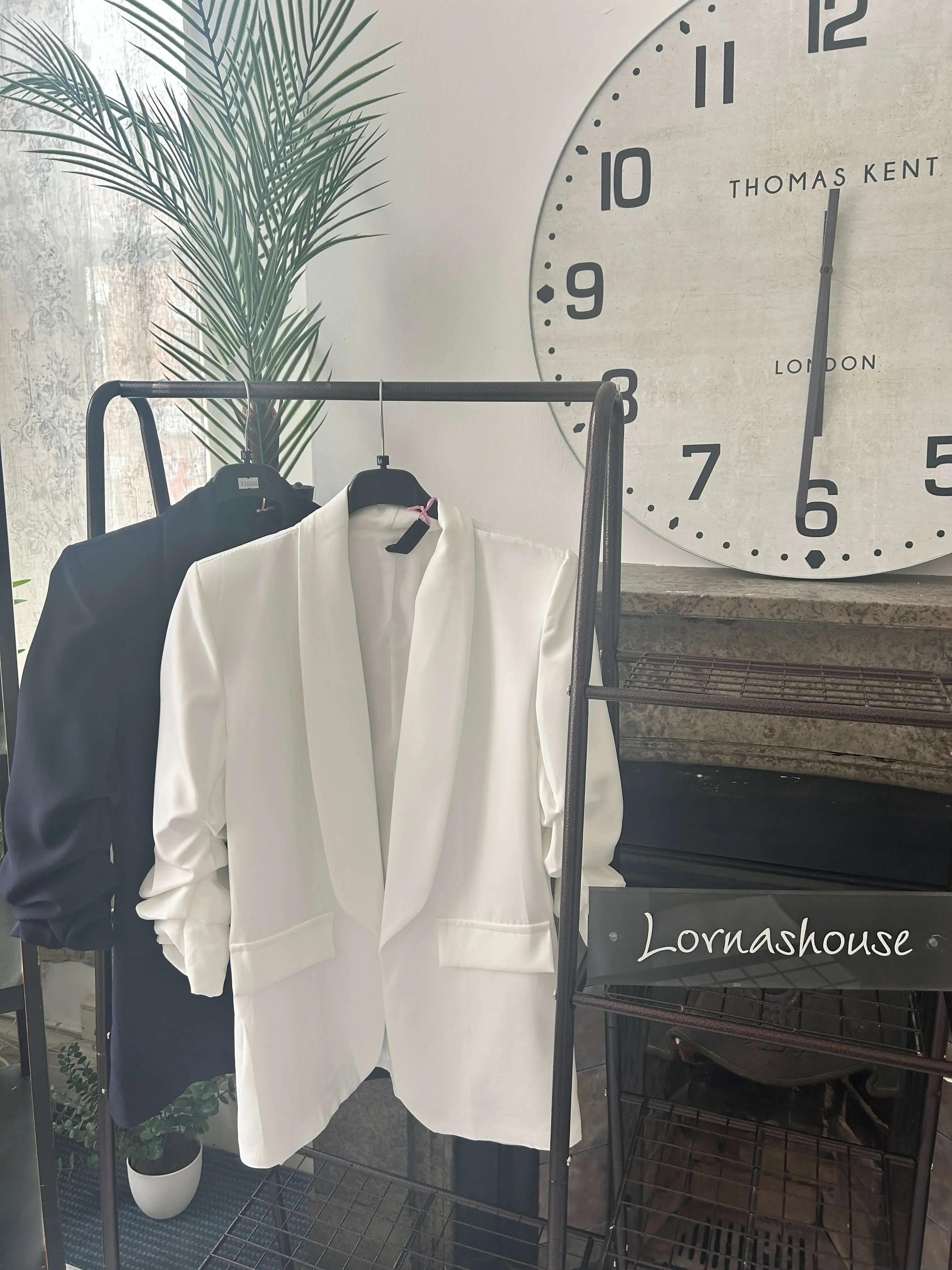 Boxy Ruched Sleeve Blazer