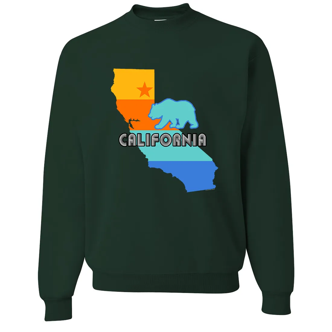 California Bear State Stripes Crewneck Sweatshirt