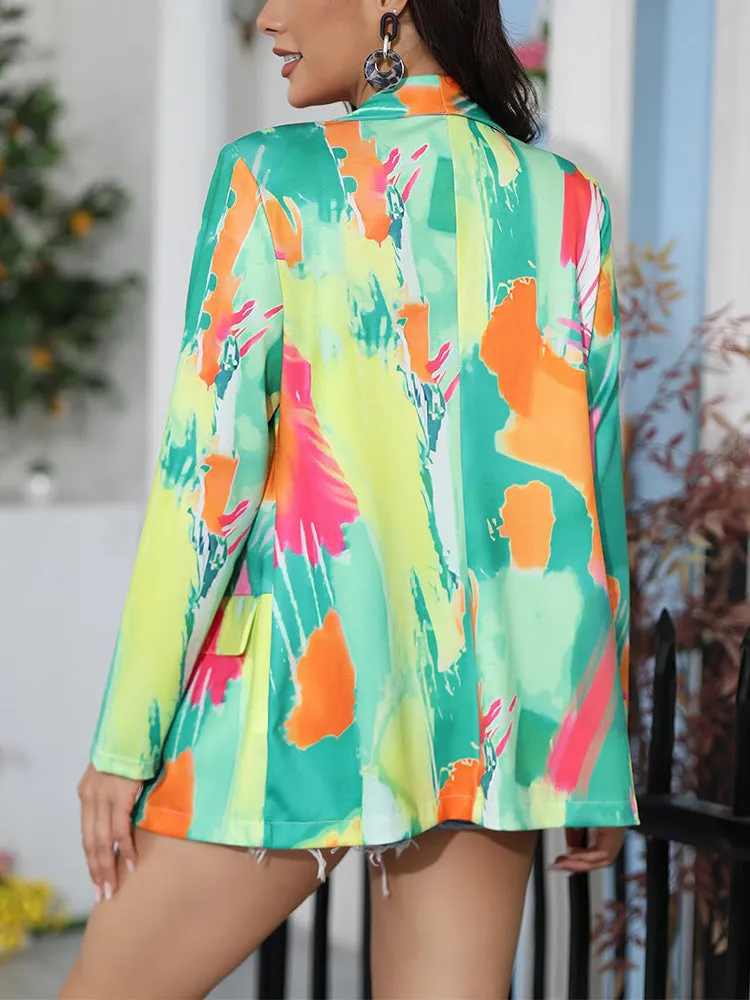 Colorful Open Front Blazer