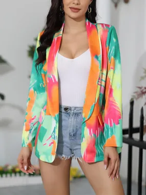 Colorful Open Front Blazer