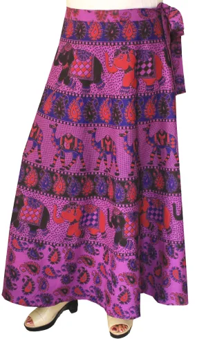 Cotton Long Skirts Wrap Around Womens Indian Clothes (Purple)