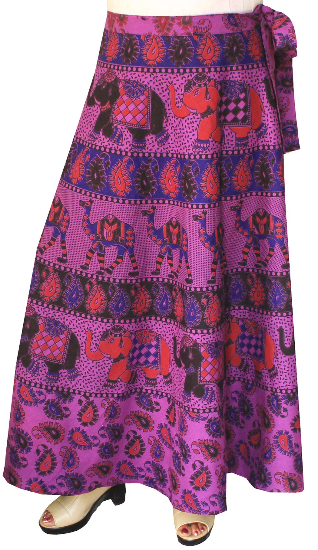 Cotton Long Skirts Wrap Around Womens Indian Clothes (Purple)