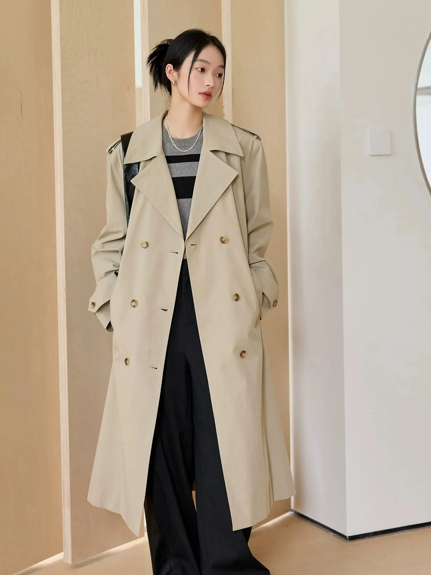 Crisp Long Trench Coat