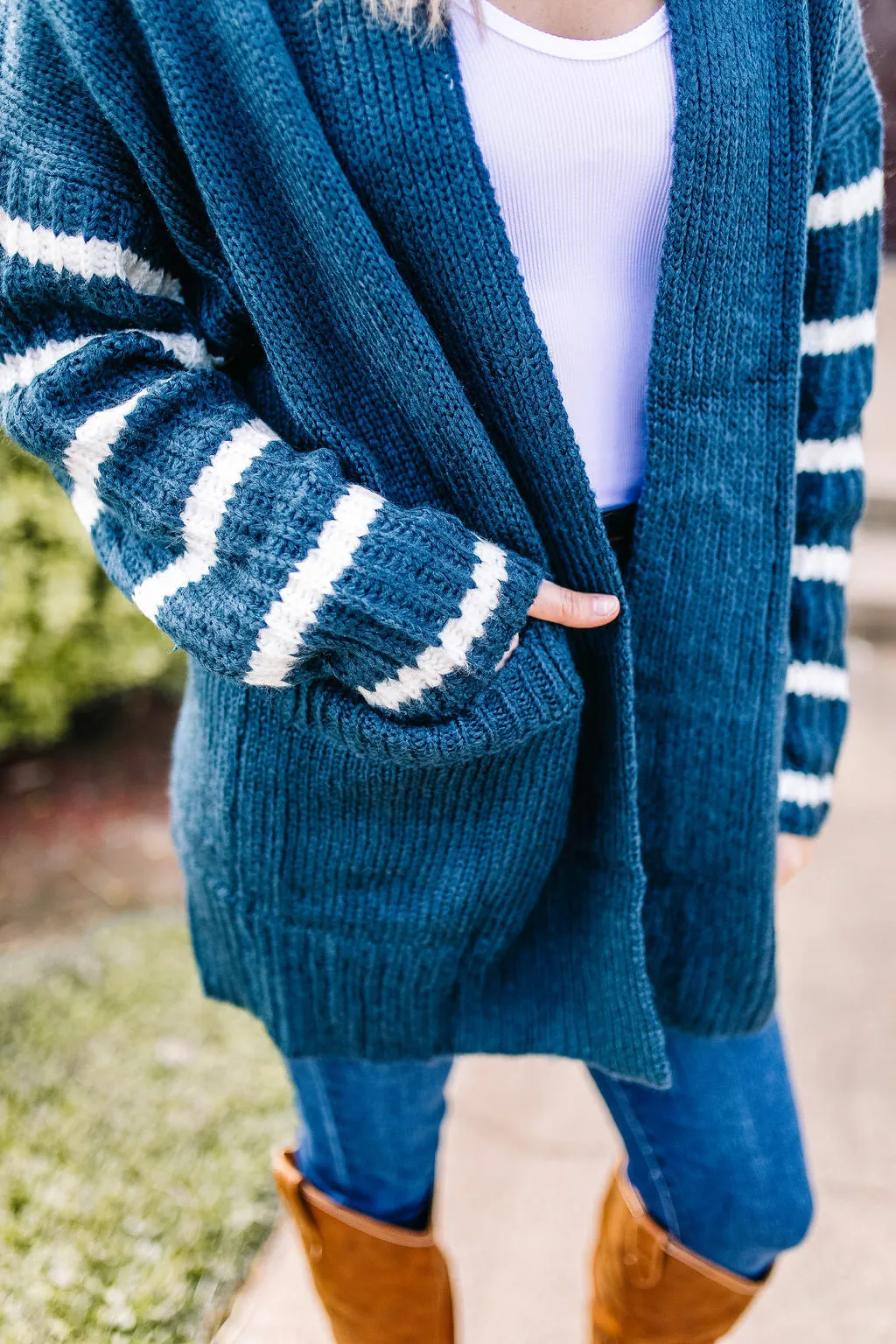 Dallas Striped Sleeve Cardi | FINAL SALE