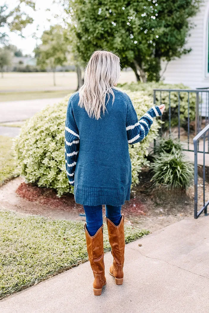 Dallas Striped Sleeve Cardi | FINAL SALE