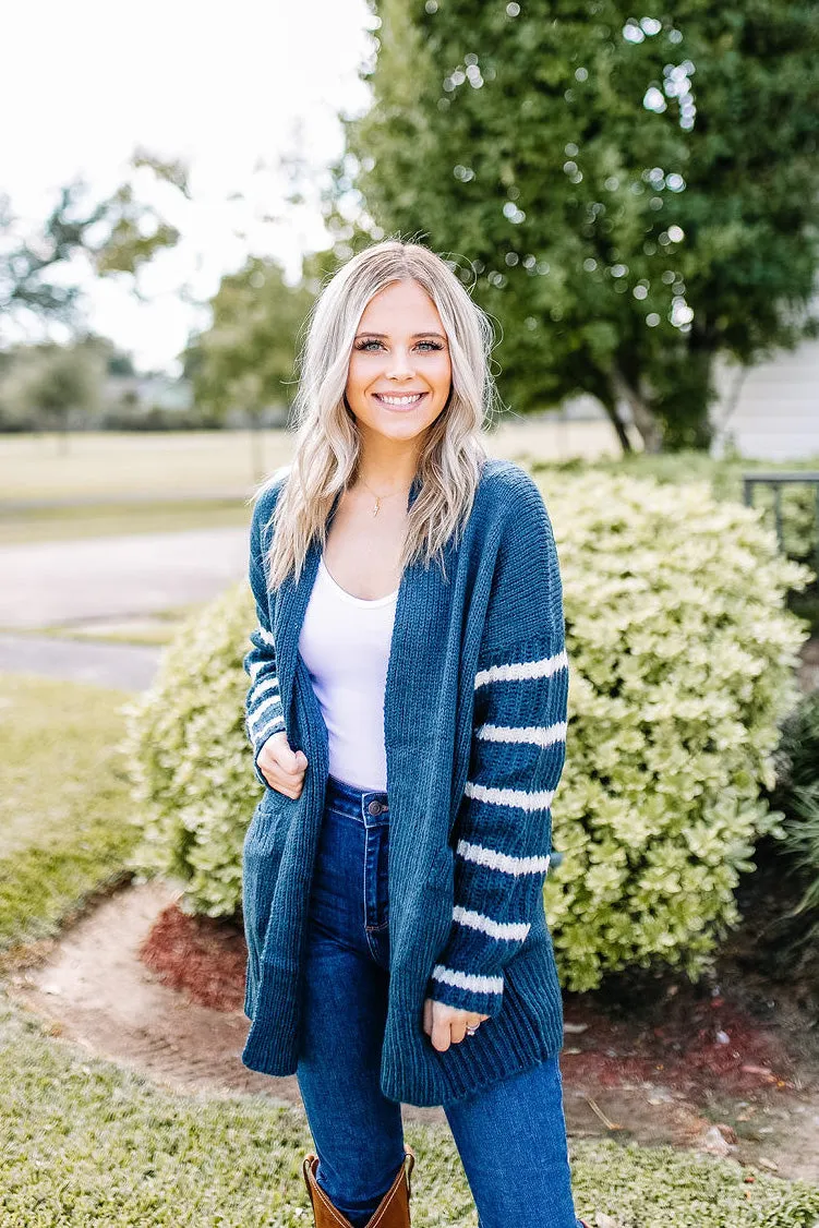 Dallas Striped Sleeve Cardi | FINAL SALE