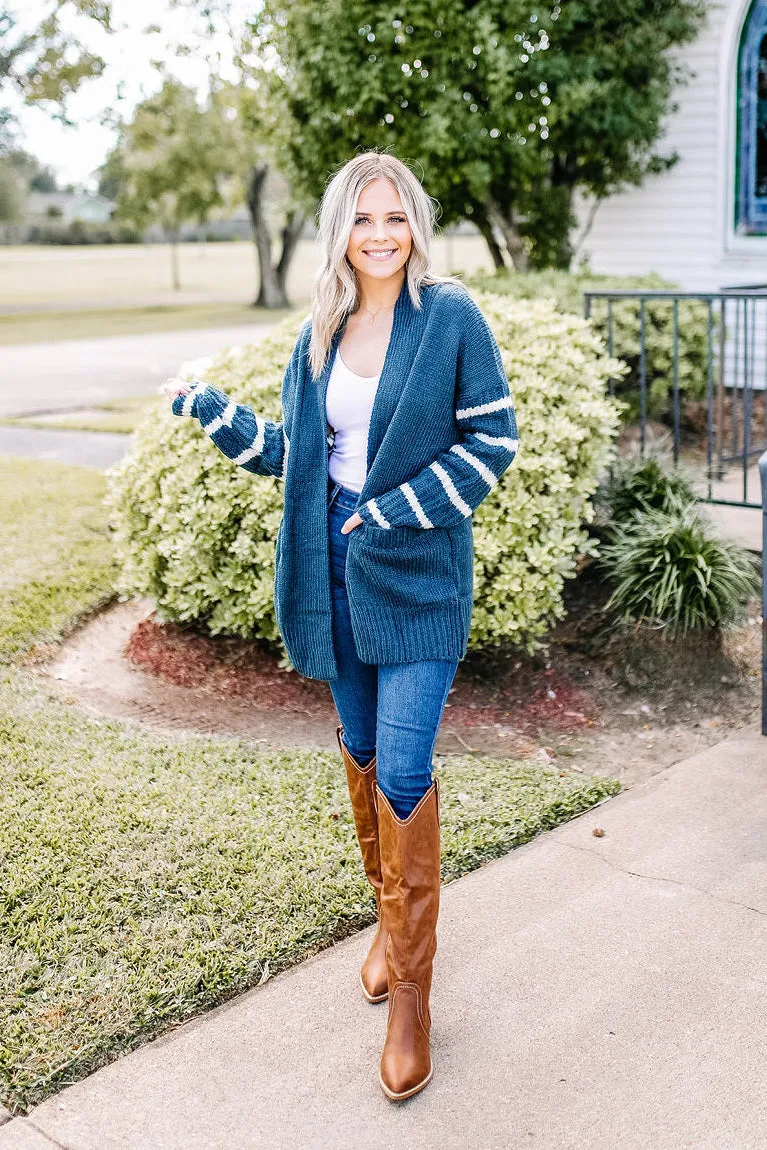 Dallas Striped Sleeve Cardi | FINAL SALE