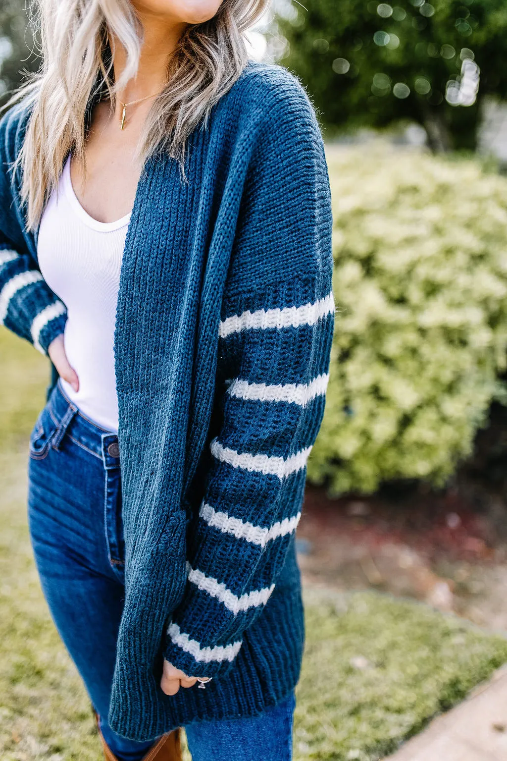 Dallas Striped Sleeve Cardi | FINAL SALE