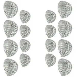 Intricate Seashell Design Metal Buttons(8 Big   8 Small)