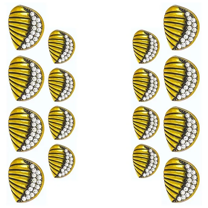 Intricate Seashell Design Metal Buttons(8 Big   8 Small)