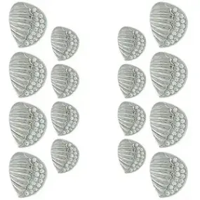 Intricate Seashell Design Metal Buttons(8 Big   8 Small)