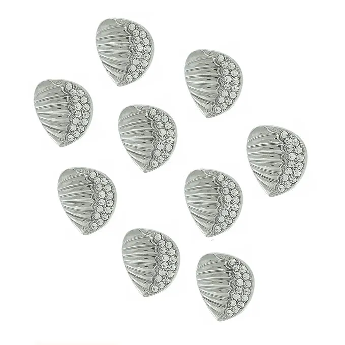 Intricate Seashell Design Metal Buttons(8 Big   8 Small)