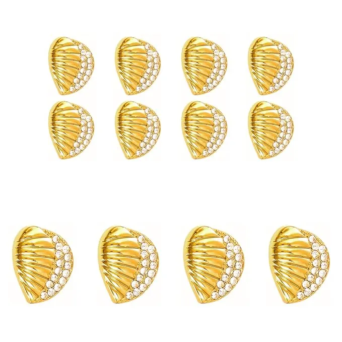 Intricate Seashell Design Metal Buttons(Pack of 8 Buttons)