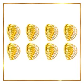 Intricate Seashell Design Metal Buttons(Pack of 8 Buttons)